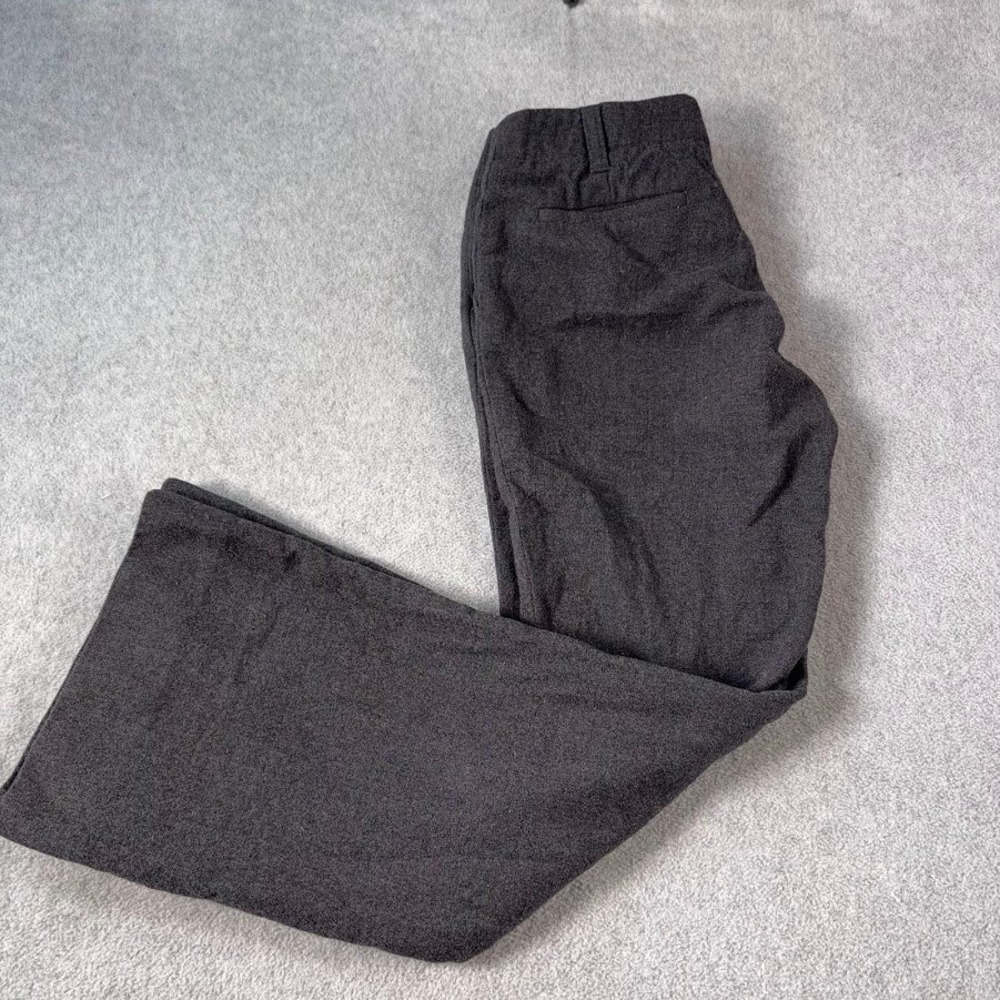 Theory Ferine Dress Pants Womens X0 Charcoal Gray Wool Blend Flare Mid Rise